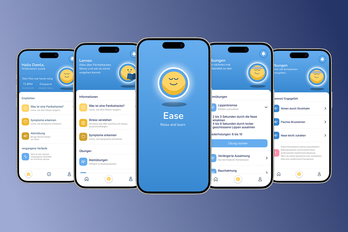 Ease application invention UX/UI design project by Damla Gedikli